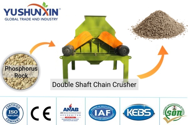 Double Shaft Chain Crusher for Rock Phosphorus